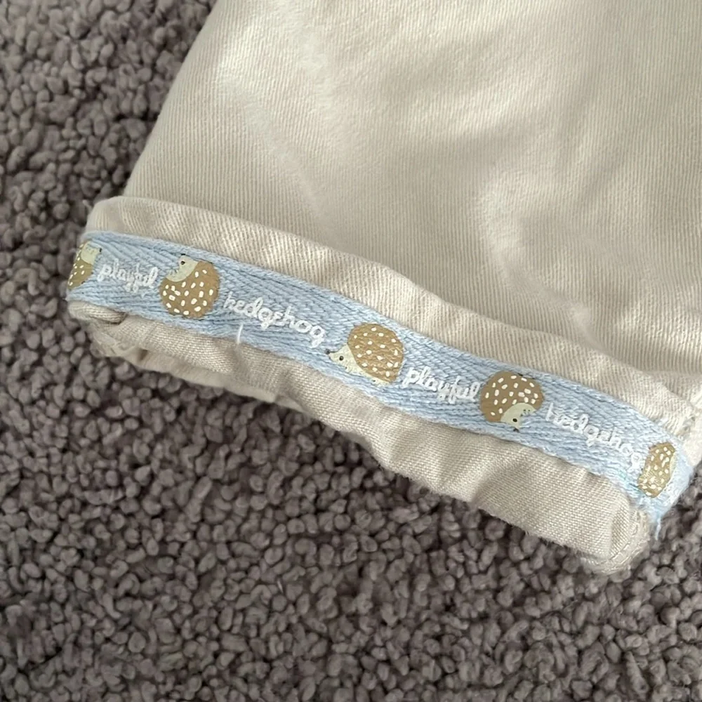 Gymboree 2006 Vintage Playful Hedgehog Cream Pants | Size 0-3 Months